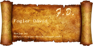 Fogler Dávid névjegykártya