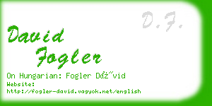 david fogler business card